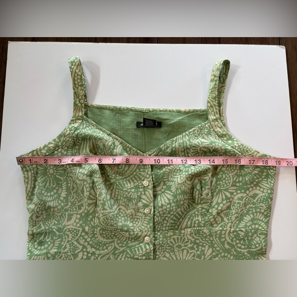 🔥SOLD🔥 Eddie Bauer Boho Green Paisley Tank Midi Dress SZ 10 100% Cotton - Picture 7 of 10